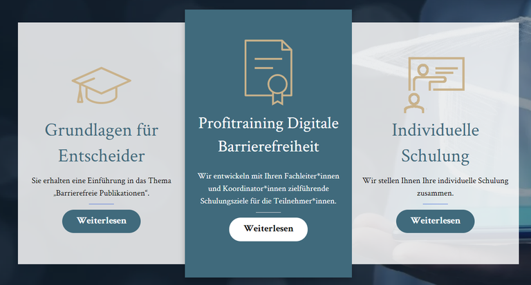 Schulung zu Barrierefreien PDF und zur Digitalen Barrierefreiheit auf der Landingpage https://www.satzweiss-akademie.com/